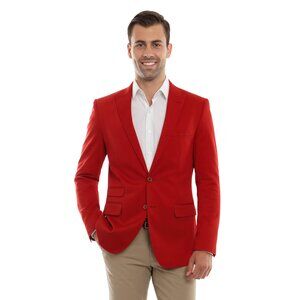 Mens Peak Lapel Red Jacket Slim Fit
